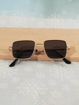 DukieKooky - Kids Unisex Golden & Green UV Protected Square Sunglasses (DKSG728B)