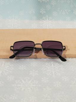 DukieKooky - Kids Unisex Black & Purple UV Protected Square Sunglasses (DKSG728E)