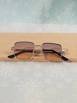 DukieKooky - Kids Unisex Silver & Pink UV Protected Square Sunglasses (DKSG728J)