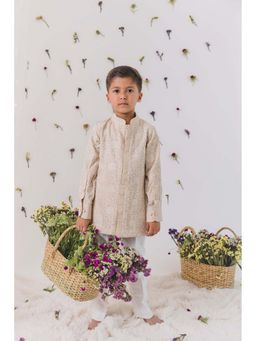 Chotibuti - Embroidered Beige Kurta with Pant