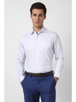 Van Heusen - Men White Slim Fit Print Full Sleeves Wedding Shirt