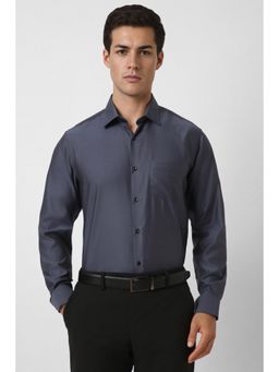 Van Heusen - Men Grey Regular Fit Dots Full Sleeves Formal Shirt