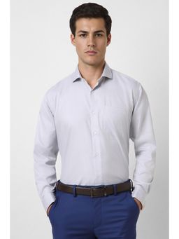 Van Heusen - Men Grey Regular Fit Textured Full Sleeves Formal Shirt