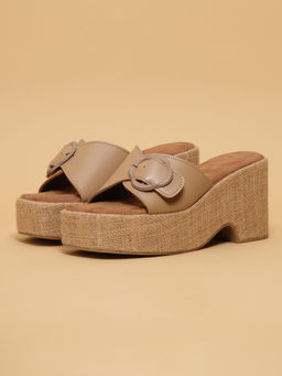 ERIDANI - August Buckle Design Casual Heels Brown