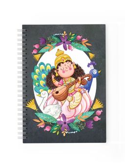 Happywagon - Maa Saraswati Notebook - White Spiral