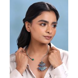 Yellow Chimes - Peacock Style Collar Necklace