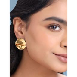 Yellow Chimes - Golden Studs Earrings Circle Shaped Earrings