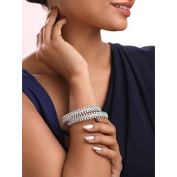 Yellow Chimes - Blue American Diamond Bangles