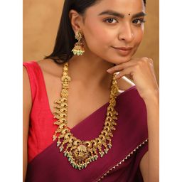 Yellow Chimes - Temple Golden Necklace Set Bridal Jewellery Set