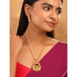 Yellow Chimes - Temple Golden Long Chain Necklace Set