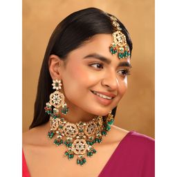 Yellow Chimes - Beaded Kundan Choker Set