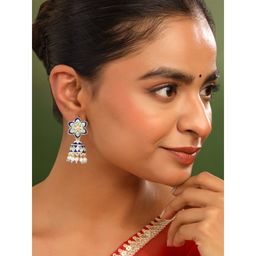 Yellow Chimes - Multicolor Meenakari Jhumka Earrings