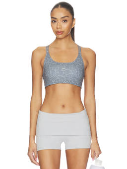 adidas by Stella McCartney - Running Printed Women's Removable Pads Racerback Sports Bra Grey