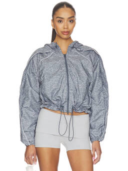 adidas by Stella McCartney - Running Print Women's Hooded Zip Light Jacket Grey