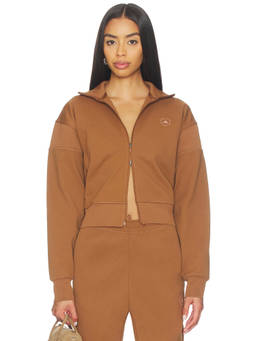 adidas by Stella McCartney - Knitted Women's Zippered Track Hoodie Brown