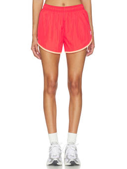 Free People - Now Or Never Women's Drawstring Ripstop Running Shorts Red