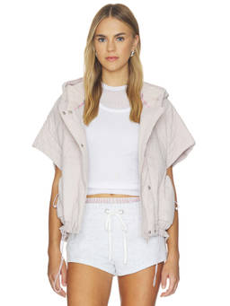 Free People - Happy Trails Women's Hooded Ripstop Poncho Jacket Pink