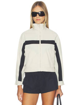 LIONESS - Essential Women's Zippered Nylon Windcheater Off White