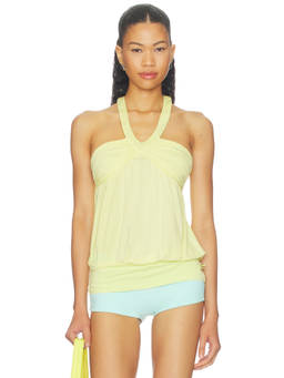 NIIHAI - Lightweight Jersey Women's Halter Neck Swimwear Top Yellow