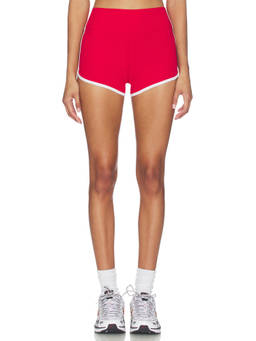 YEAR OF OURS - Sporty Women's High-Waist Stretch Active Shorts Red