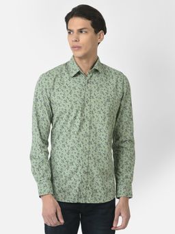 CRIMSOUNE CLUB - Men Tea Green Shirt in Floral Print