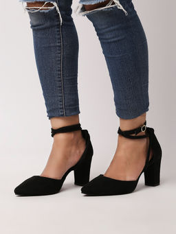Twenty Dresses by Nykaa Fashion - Black Doing The Happy Dance Heels