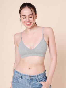 Sillysally - Grey Triangle Padded Bra