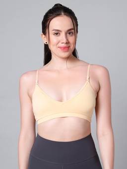 Sillysally - Beige Triangle Padded Bra