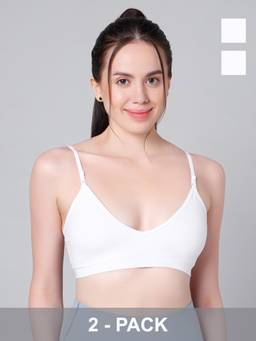 Sillysally - White Triangle Padded Bra (Pack of 2)