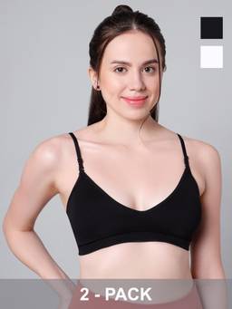 Sillysally - Multi-Colour Triangle Padded Bra (Pack of 2)