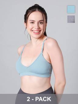 Sillysally - Multi-Colour Triangle Padded Bra (Pack of 2)