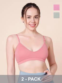 Sillysally - Multi-Colour Triangle Padded Bra (Pack of 2)