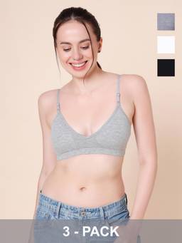 Sillysally - Triangle Multi Padded Bra (Pack of 3)