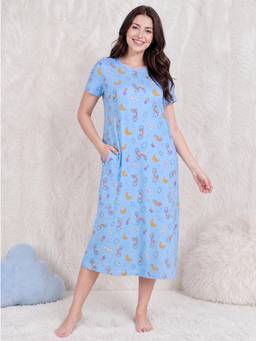 Secret Wish - Blue Rainbow Print Hosiery Nighty