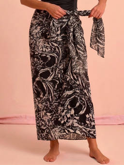 WomanLikeU - Black Printed Sarong