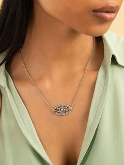 Shaya by CaratLane - 925 Silver Sanna Huvu in Dual Plated Pendant Necklace