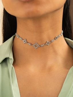 Shaya by CaratLane - 925 Silver Enticement in Oxidised Choker
