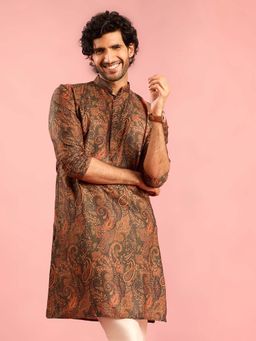 Vastramay - Green Paisley Regular Kurta