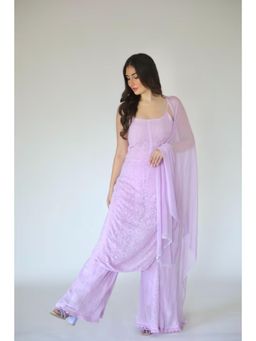 Label Aishwaryrika - Purple Hydrangea Chikankari Kurta
