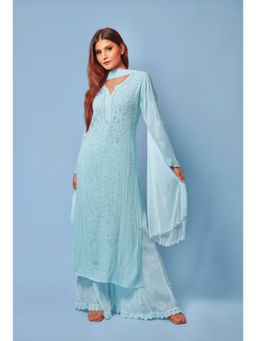 Label Aishwaryrika - Baby Blue Chikankari Kurta