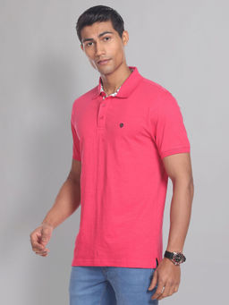 AD By Arvind - Heathered Cotton Polo Shirt Pink
