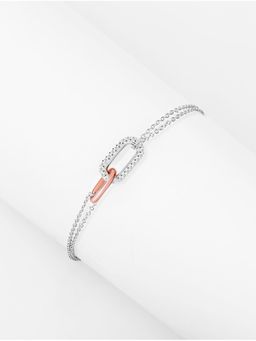 Nistra - 925 Sterling Silver Destiny Intertwined Bracelet (Adjustable)