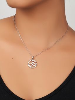 Nistra - 925 Sterling Silver Heartfelt Trio Necklace For Women