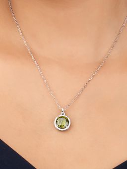 Nistra - 925 Sterling Silver Resolute Aura - August Birthstone Necklace For Women