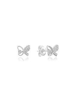 Nistra - 925 Sterling Silver Shimmering Wings Earrings For Women