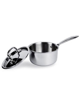 Kuber Industries - Gas Stove & Induction Cookware Sauce Pan Set For Kitchen 1.4 Liter-Silver