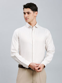 Reid & Taylor - Men White Stripes Formal Shirt