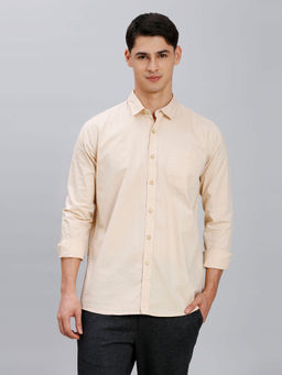 Reid & Taylor - Men Peach Solid Casual Shirt