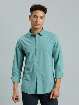 Reid & Taylor - Men Green Solid Casual Shirt