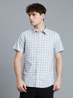 Reid & Taylor - Men Blue Checks Casual Shirt
